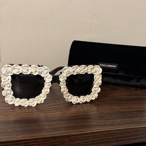 Dolce & Gabbana Black and White Floral Sunglasses